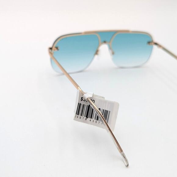 Aire Venatici Aviator Sunglasses Women's Gold Metal Frame/Teal Grad Size L - Picture 7 of 10